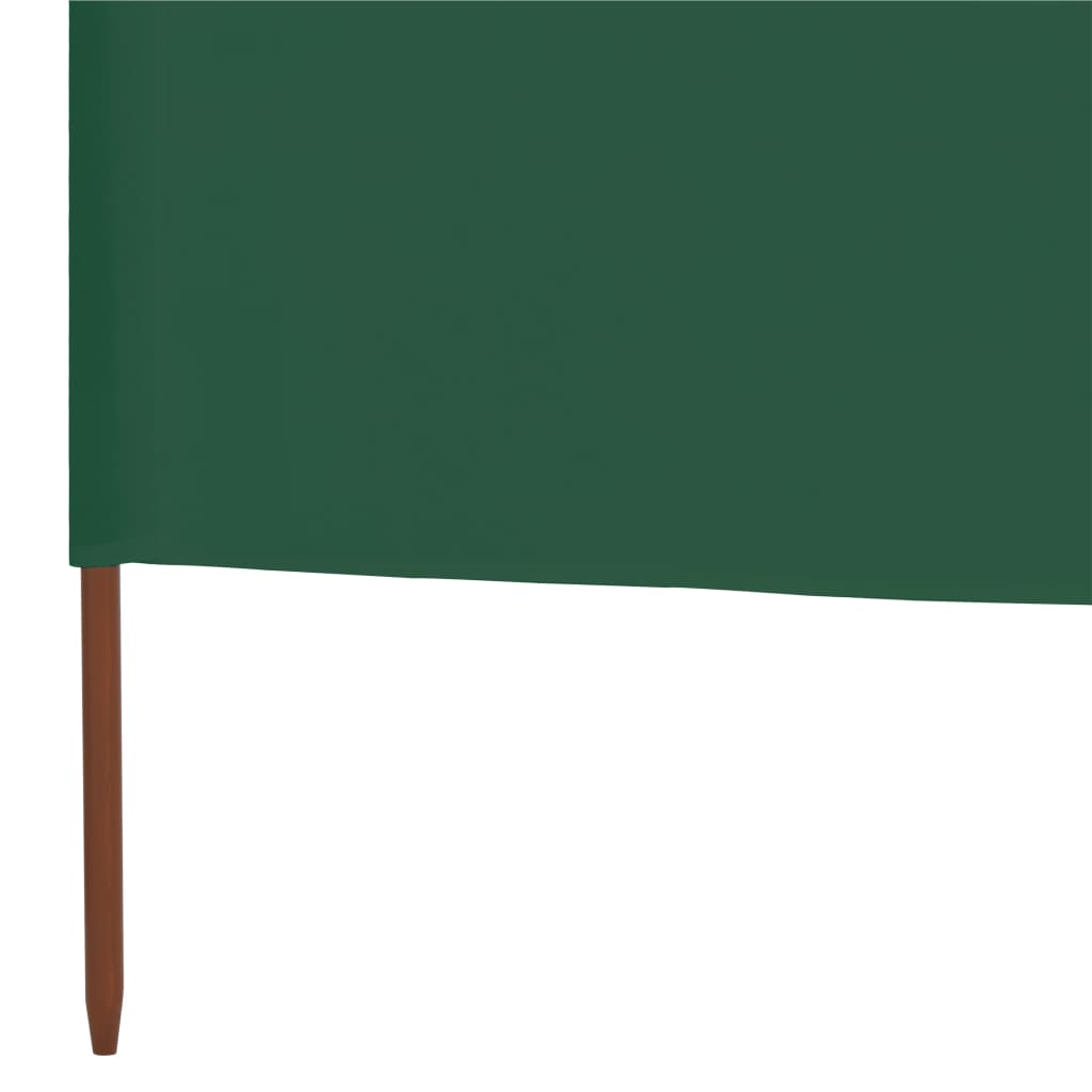 5dílná zástěna proti větru textil 600 x 160 cm zelená