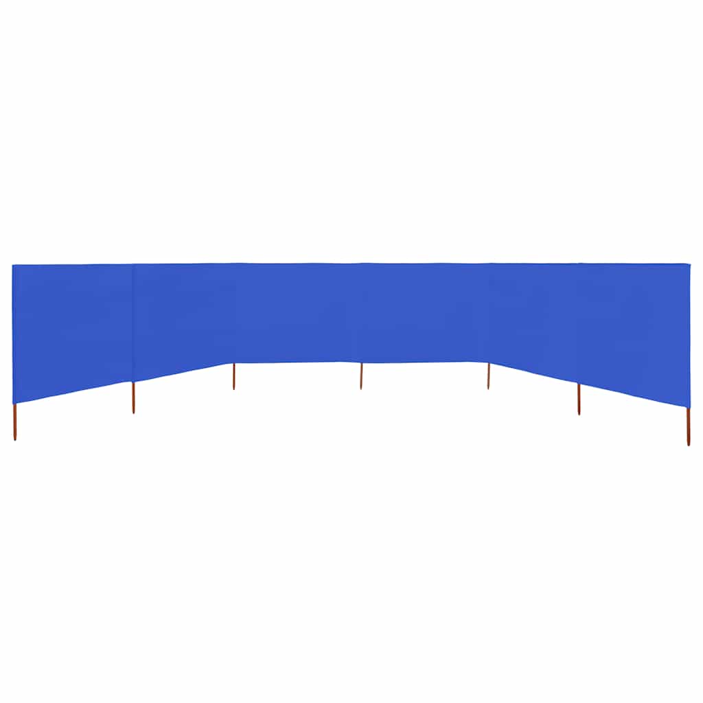 6dílná zástěna proti větru látková 800 x 80 cm azurově modrá