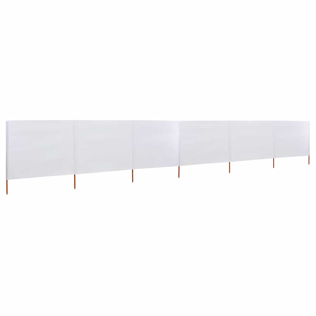 6dílná zástěna proti větru látková 800 x 120 cm pískově bílá