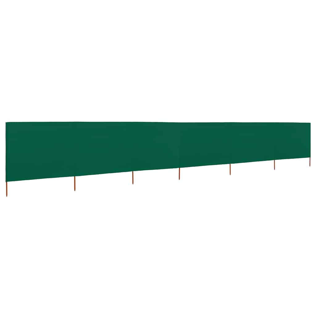 6dílná zástěna proti větru látková 800 x 120 cm zelená