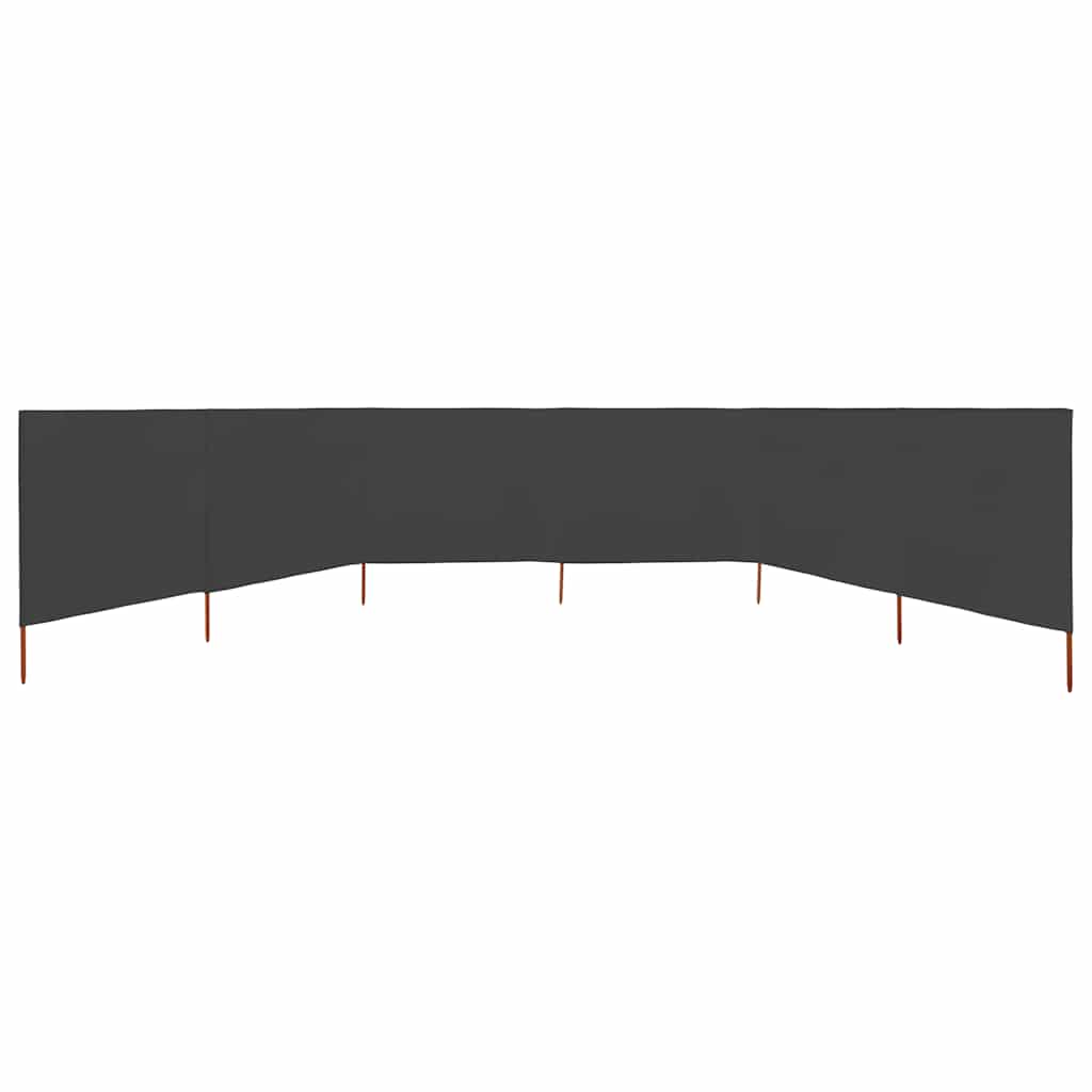 6dílná zástěna proti větru látková 800 x 120 cm antracitová