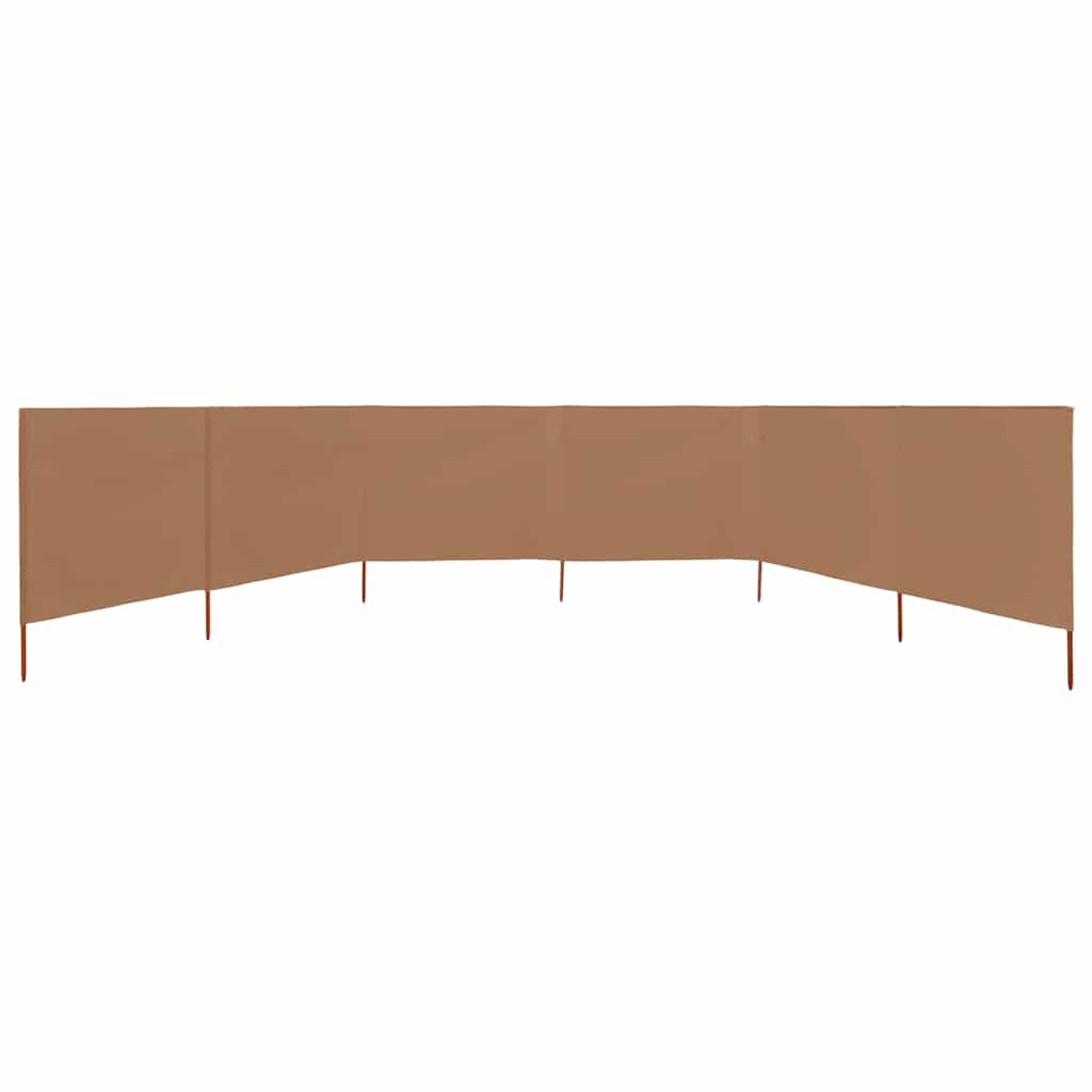 6dílná zástěna proti větru látková 800 x 120 cm taupe