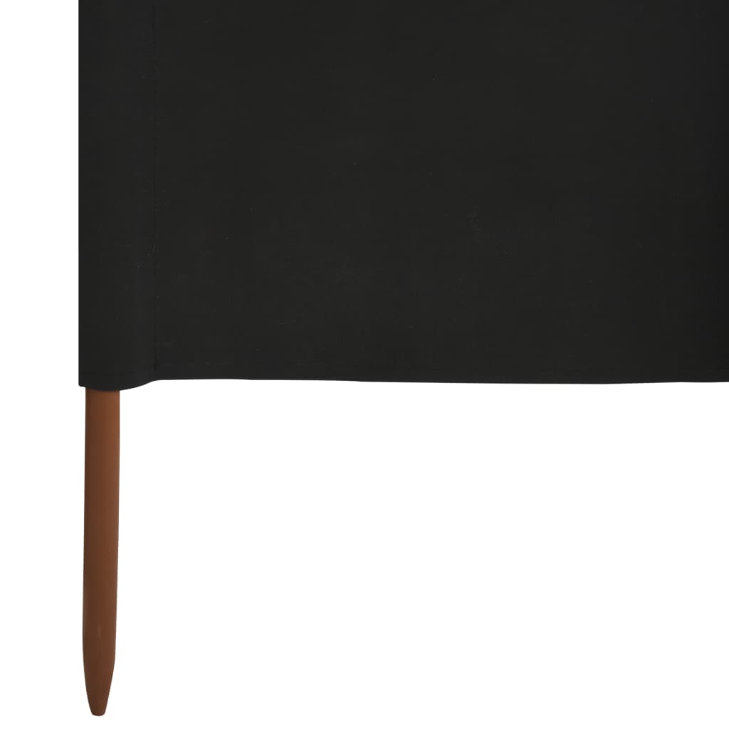 6dílná zástěna proti větru látková 800 x 120 cm černá