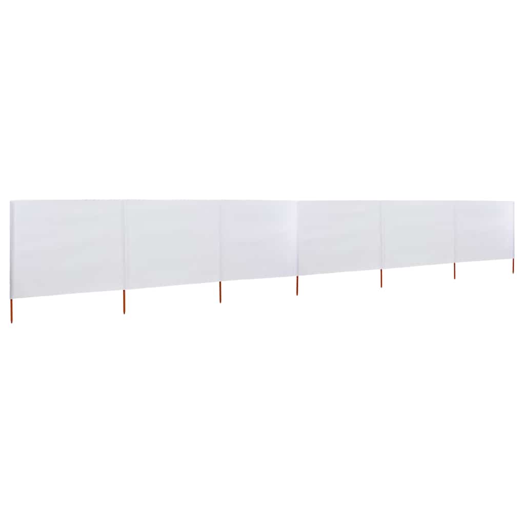 6dílná zástěna proti větru látková 800 x 160 cm pískově bílá