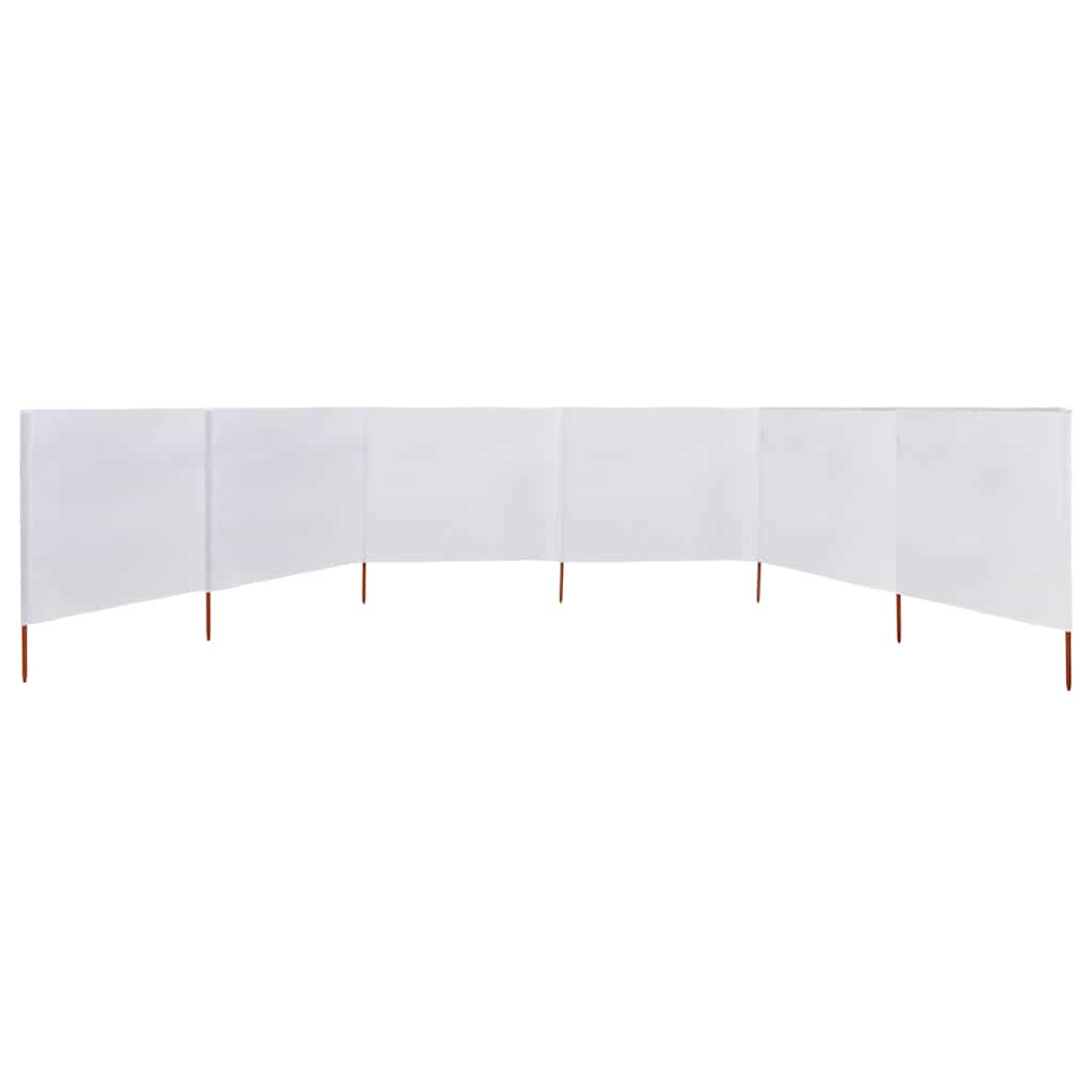 6dílná zástěna proti větru látková 800 x 160 cm pískově bílá