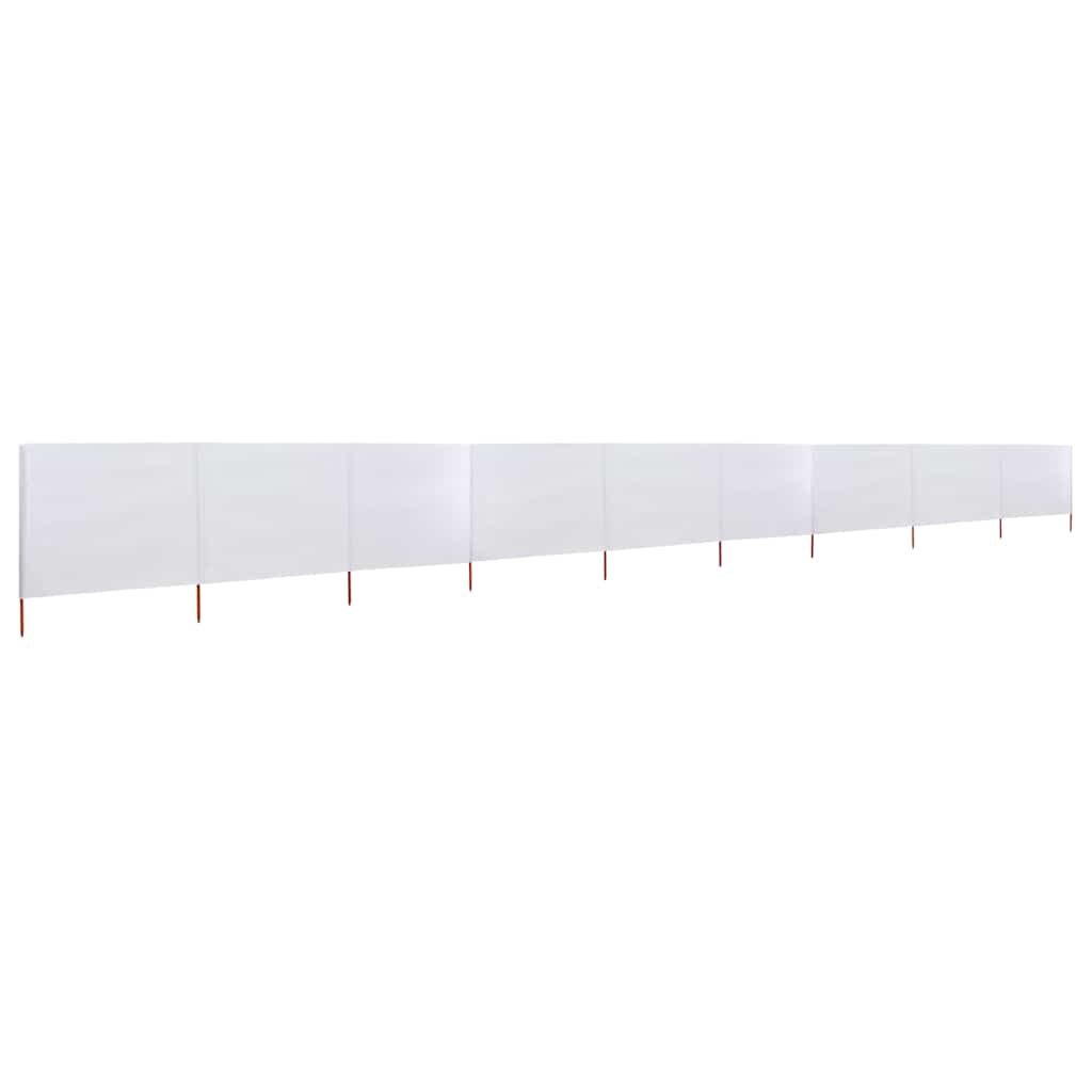 9dílná zástěna proti větru textil 1200 x 120 cm pískově bílá