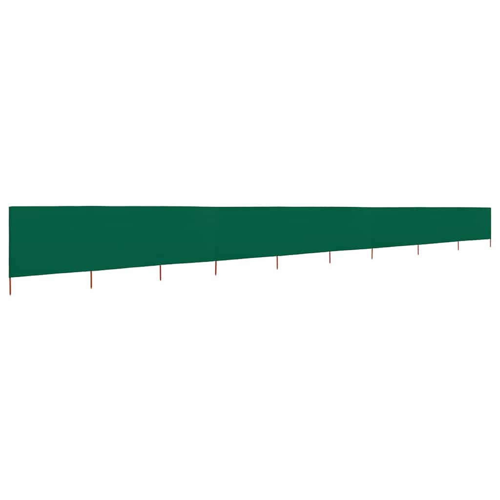 9dílná zástěna proti větru textil 1200 x 120 cm zelená