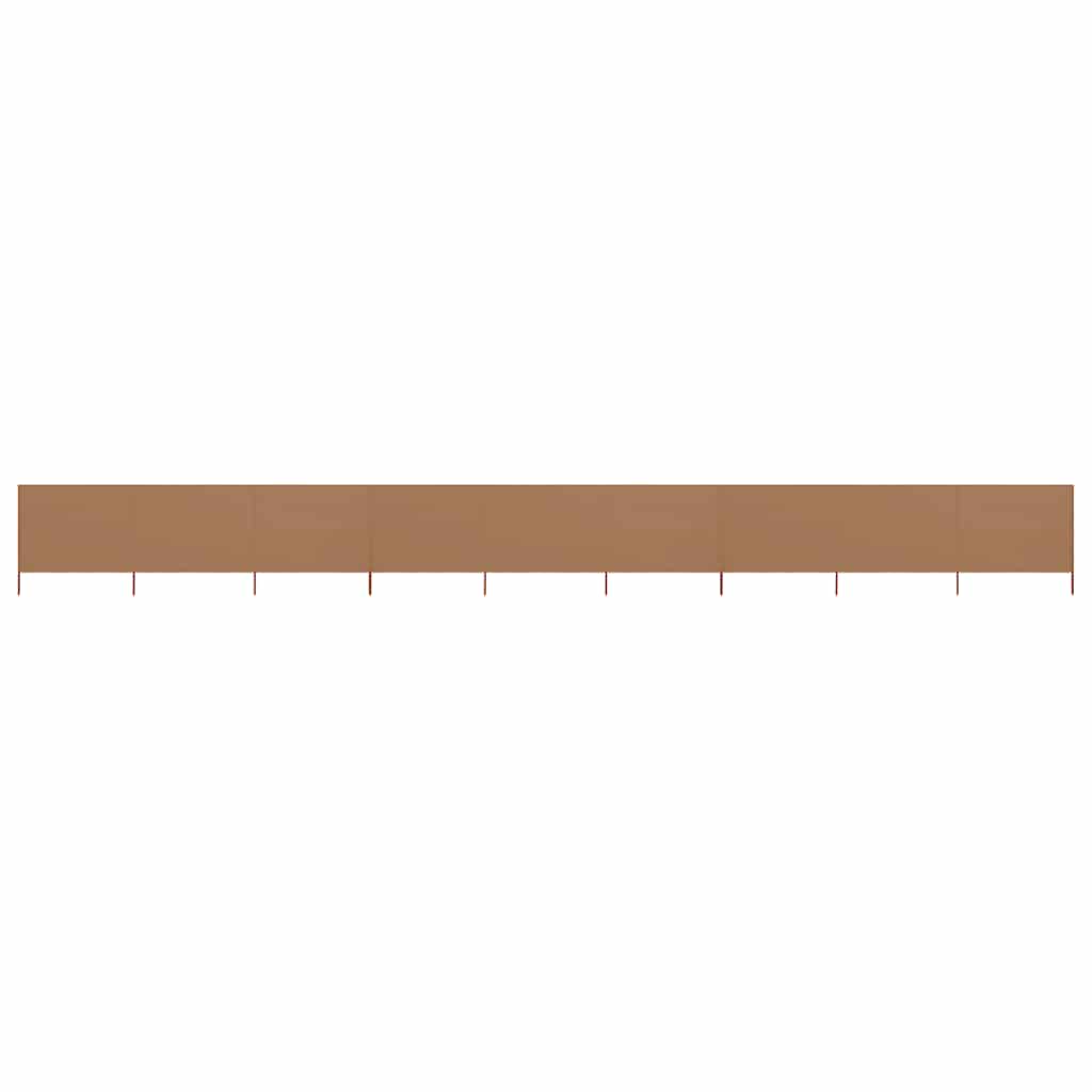 9dílná zástěna proti větru textil 1200 x 120 cm taupe