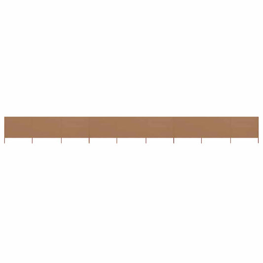 9dílná zástěna proti větru textil 1200 x 120 cm taupe