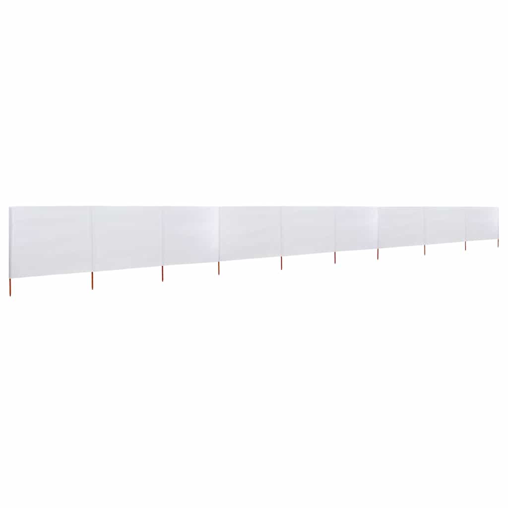 9dílná zástěna proti větru textil 1200 x 160 cm pískově bílá