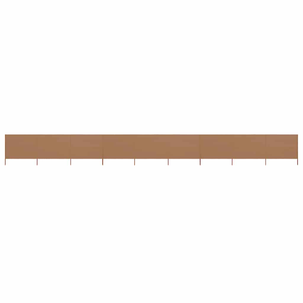 9dílná zástěna proti větru textil 1200 x 160 cm taupe