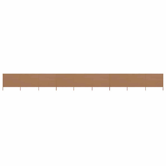 9dílná zástěna proti větru textil 1200 x 160 cm taupe