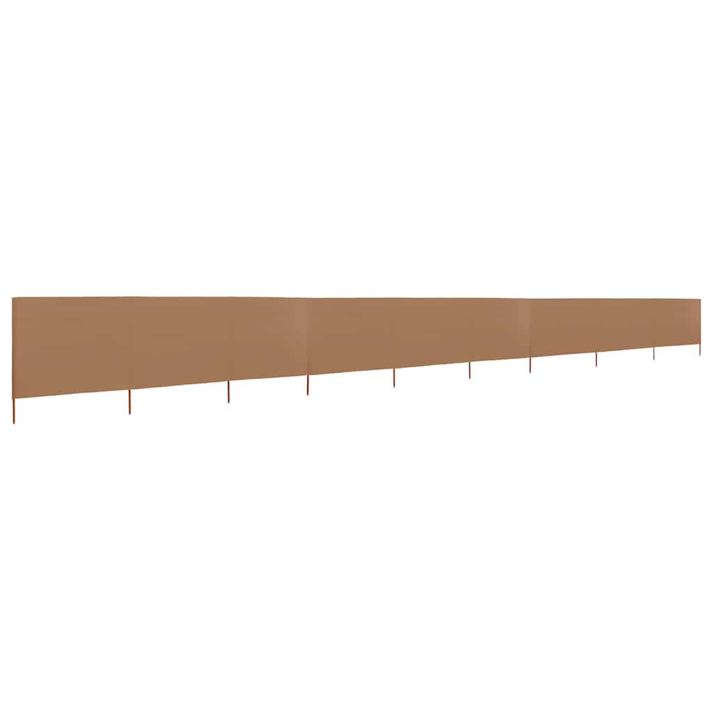 9dílná zástěna proti větru textil 1200 x 160 cm taupe