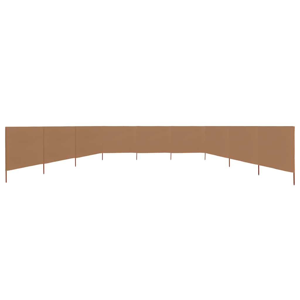 9dílná zástěna proti větru textil 1200 x 160 cm taupe