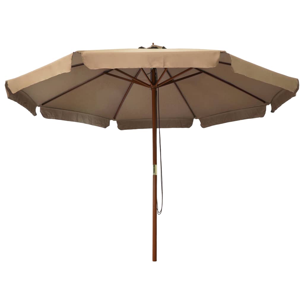 Zahradní slunečník s dřevěnou tyčí 330 cm barva taupe
