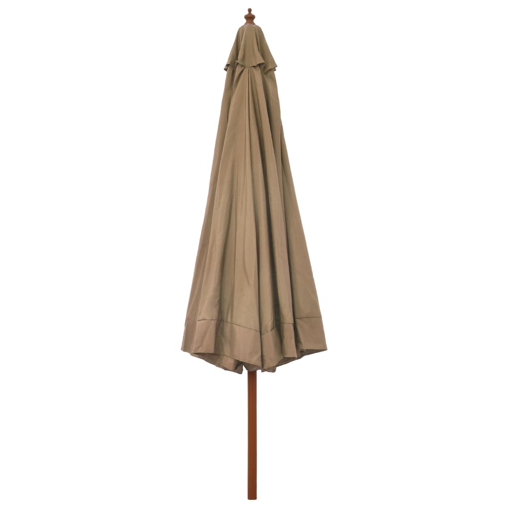 Zahradní slunečník s dřevěnou tyčí 330 cm barva taupe