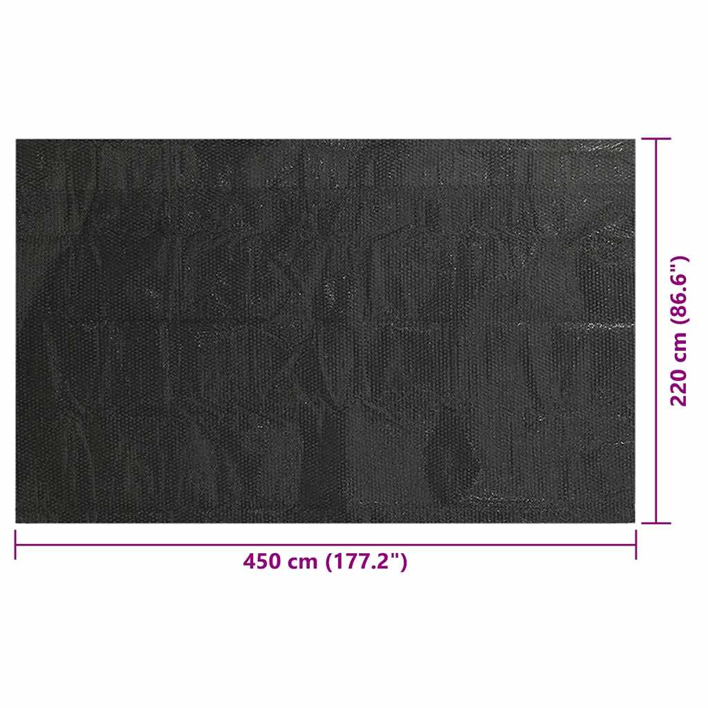Kryt na bazén černý 450 x 220 cm PE