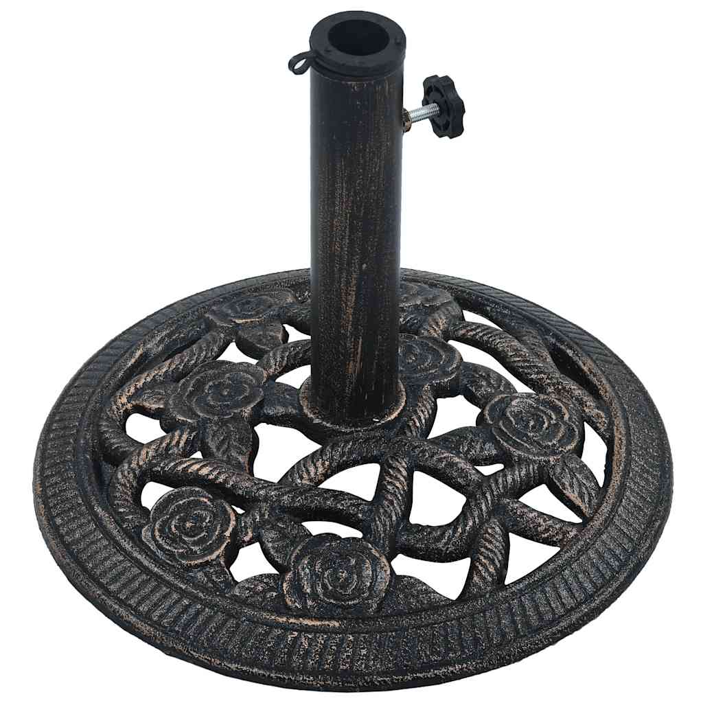 Stojan na slunečník černý a bronzový 9 kg 40 cm litina