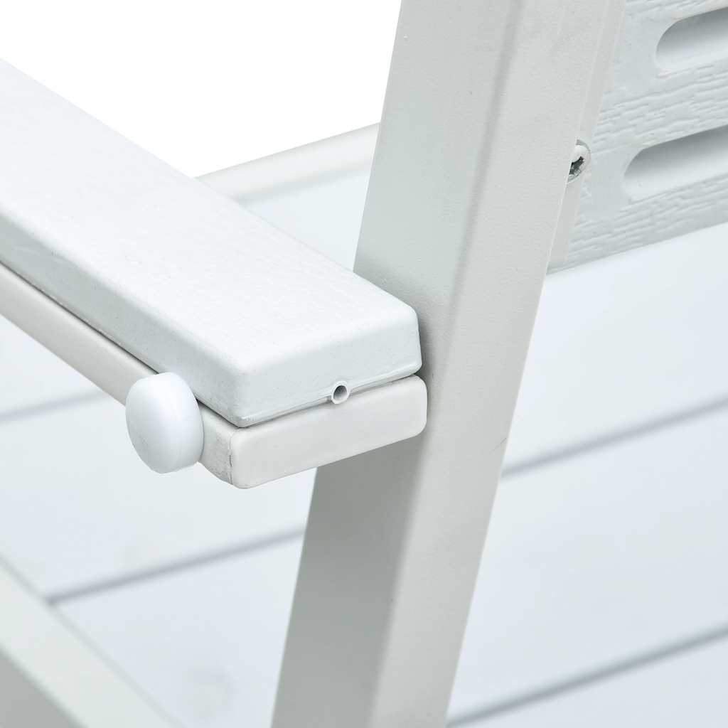 Zahradní židle 4 ks bílé HDPE dřevěný vzhled