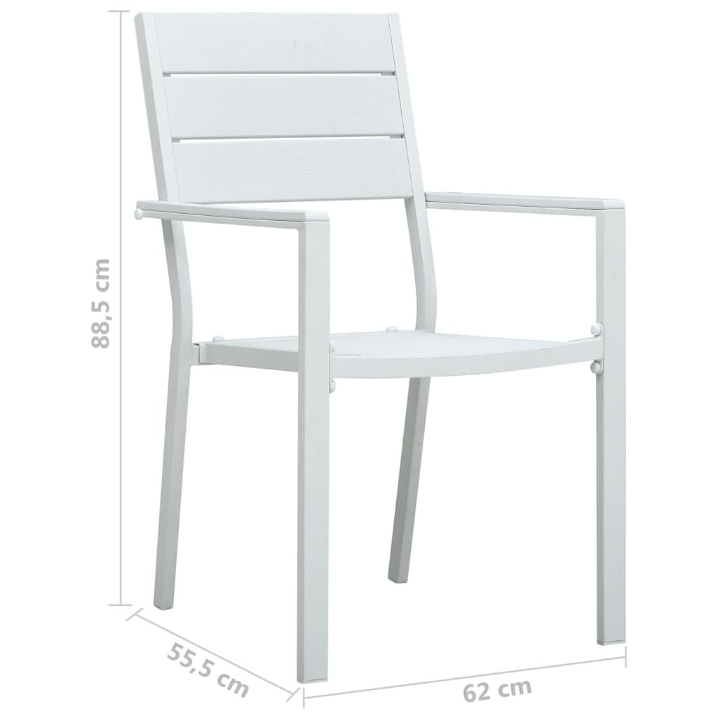 Zahradní židle 4 ks bílé HDPE dřevěný vzhled