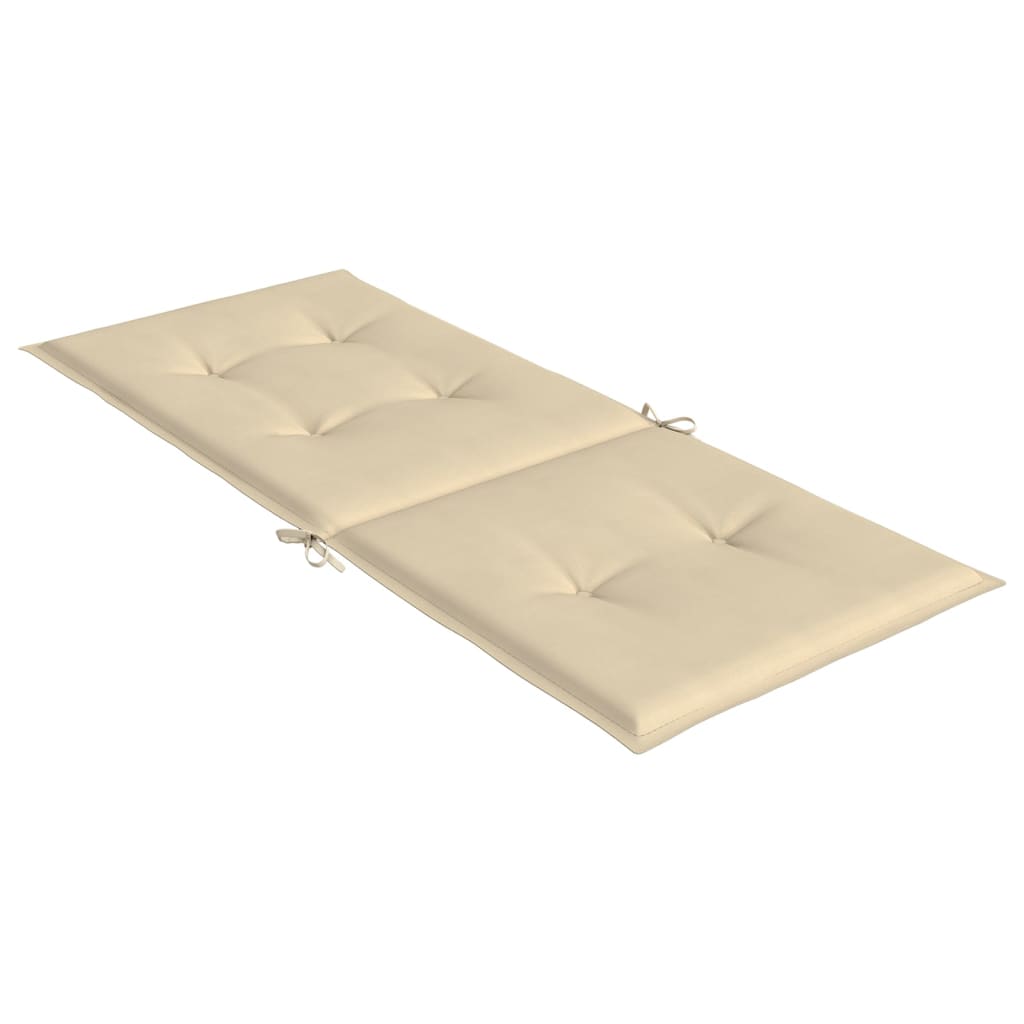 Podušky na židli vysoké opěradlo 2 ks béžové 120x50x3 cm textil