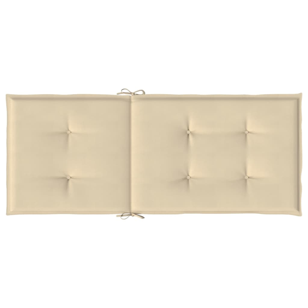 Podušky na židli vysoké opěradlo 2 ks béžové 120x50x3 cm textil