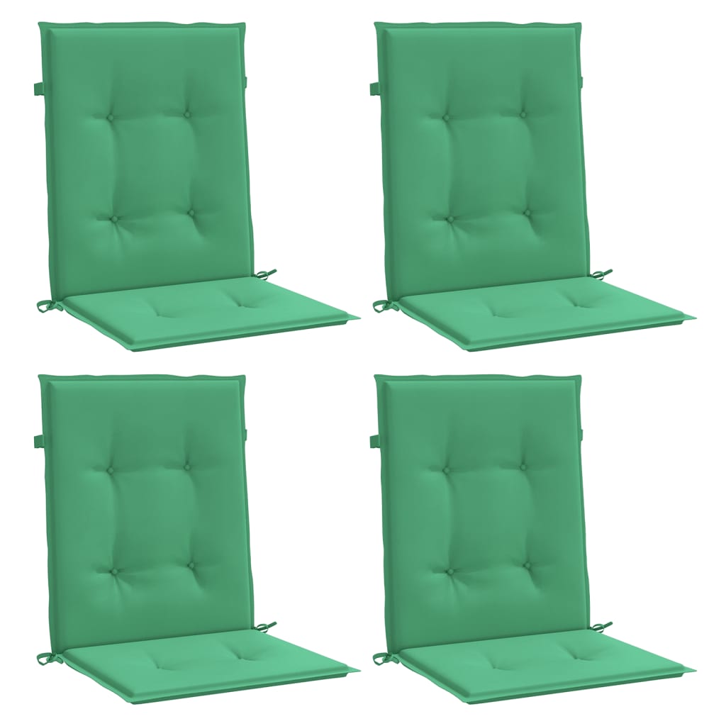 Podušky na židli nízké opěradlo 4 ks zelené 100x50x3 cm oxford