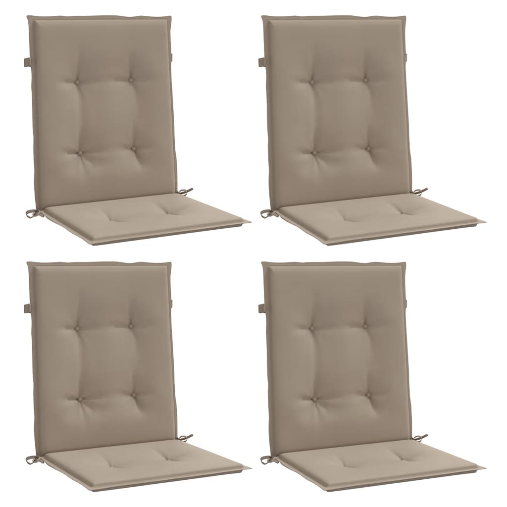 Podušky na židli nízké opěradlo 4 ks taupe 100x50x3 cm oxford