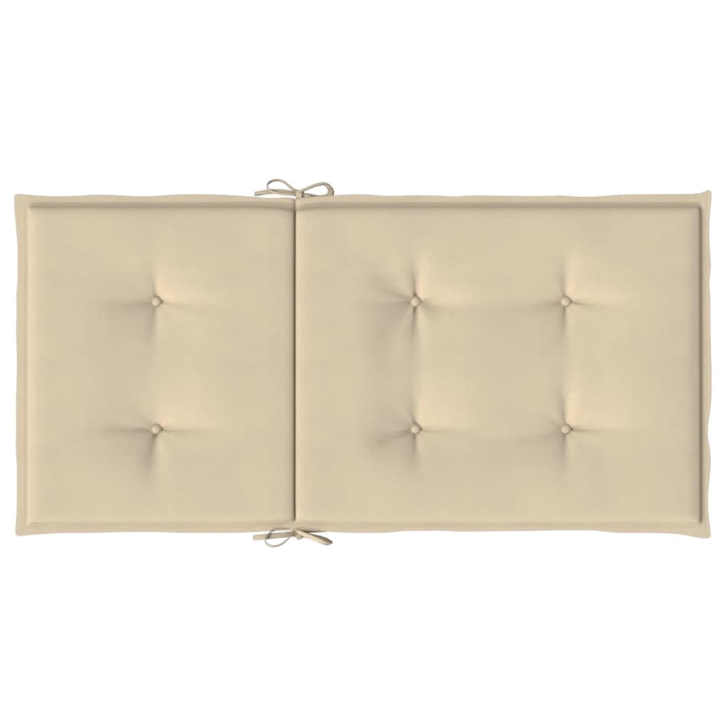 Podušky na židli nízké opěradlo 2 ks béžové 100x50x3 cm oxford