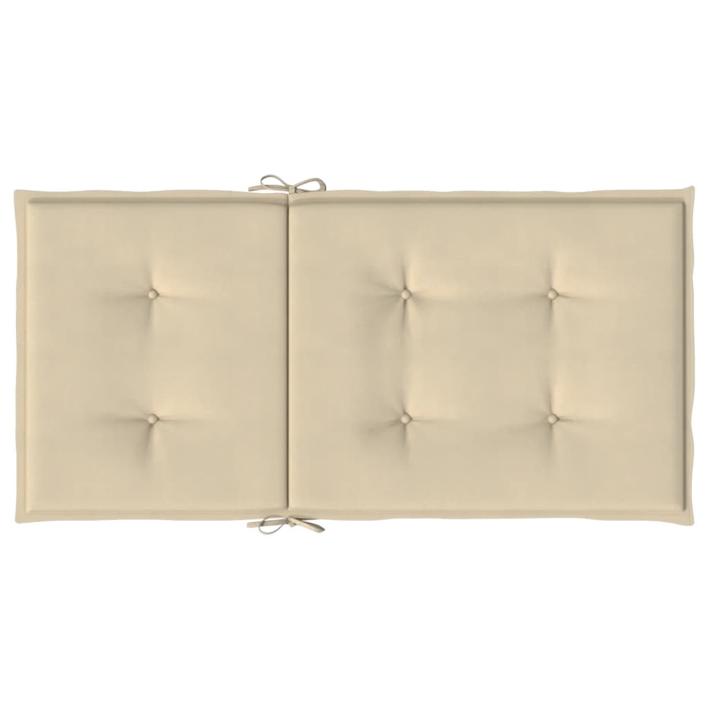 Podušky na židli nízké opěradlo 4 ks béžové 100x50x3 cm oxford
