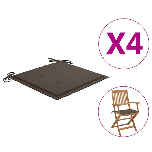Podušky na zahradní židli 4 ks taupe 40x40x4 cm látka oxford