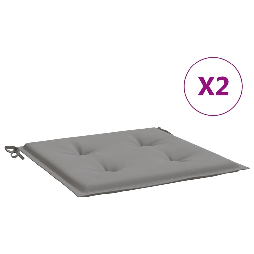 Podušky na zahradní židli 2 ks šedé 50 x 50 x 3 cm látka oxford