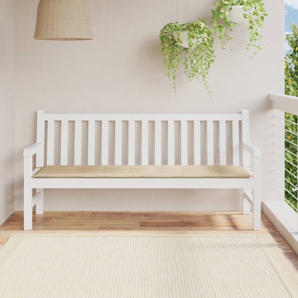 Poduška na zahradní lavici béžová 180x50x3 cm oxfordská látka