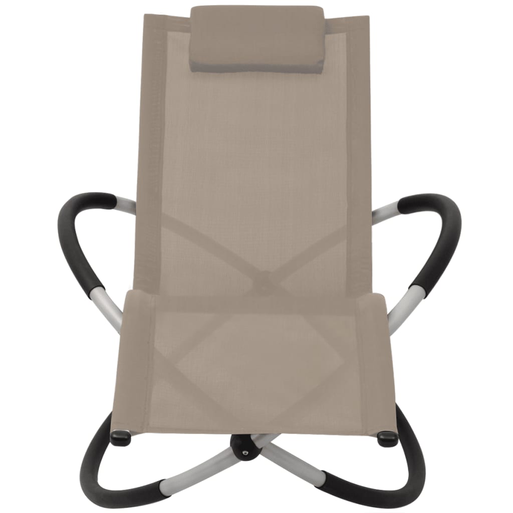 Zahradní lehátko geometrické ocel taupe
