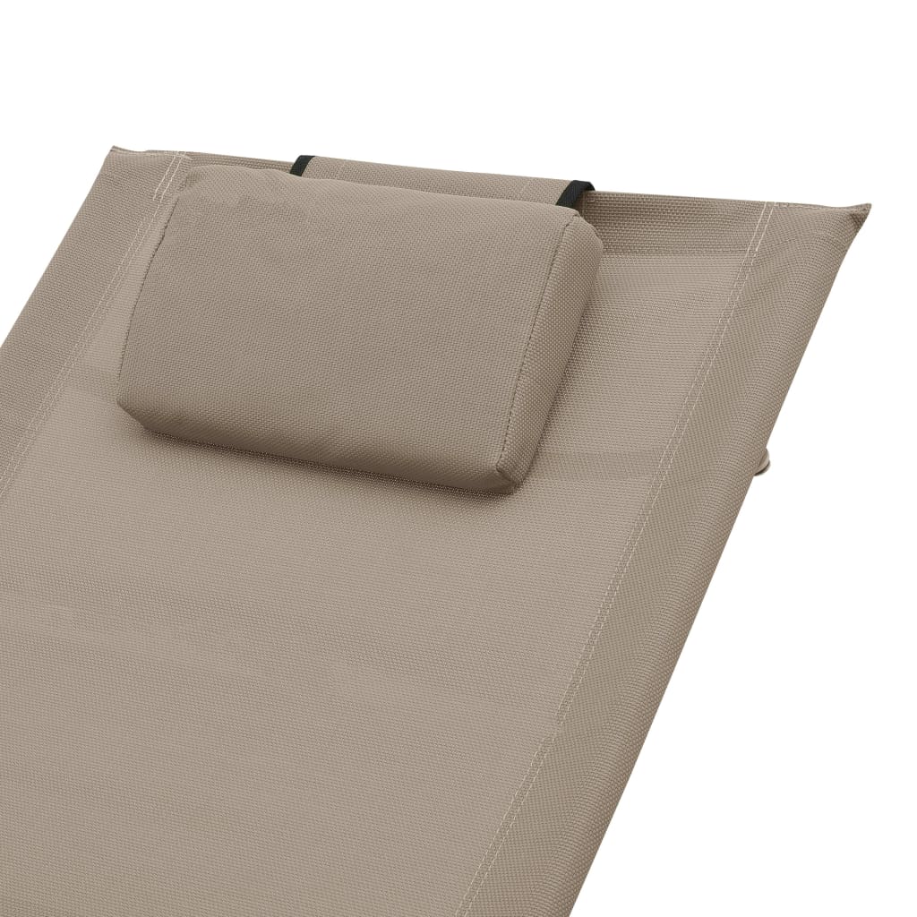 Zahradní lehátko s polštářkem taupe textilen