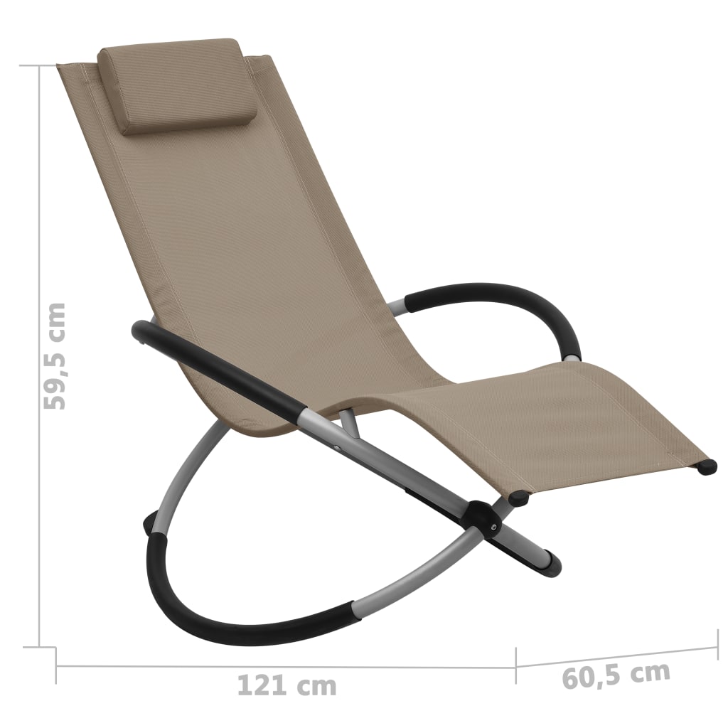 Dětské zahradní lehátko ocel taupe