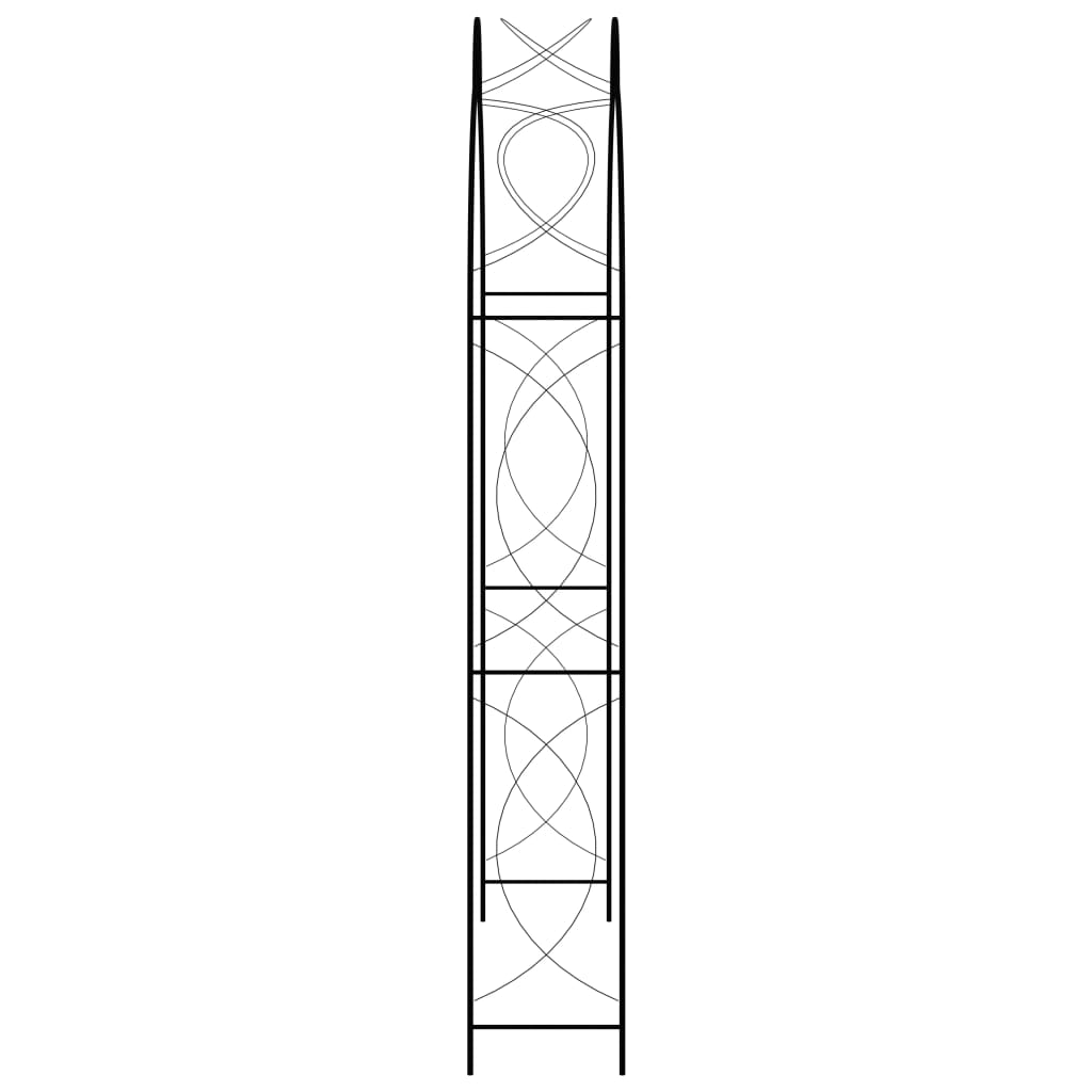 Zahradní oblouk černý 150 x 34 x 240 cm železný