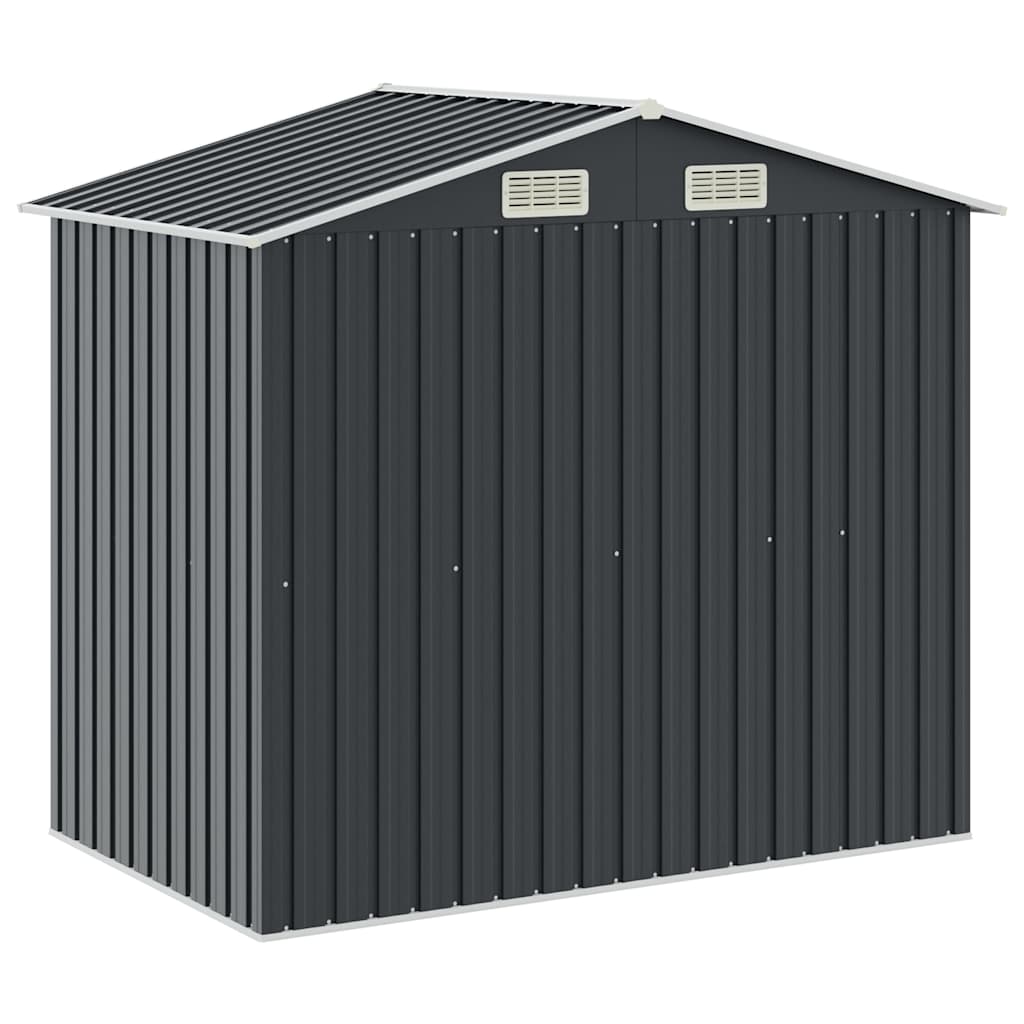 Zahradní domek s regálem antracitový 205 x 130 x 183 cm železo
