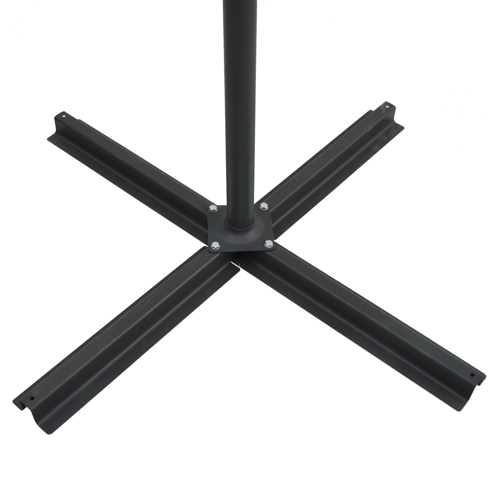 Boční zahradní slunečník s LED ocelová tyč 250 x 250 cm azurový