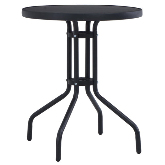 Zahradní stolek černý 60 cm ocel a sklo