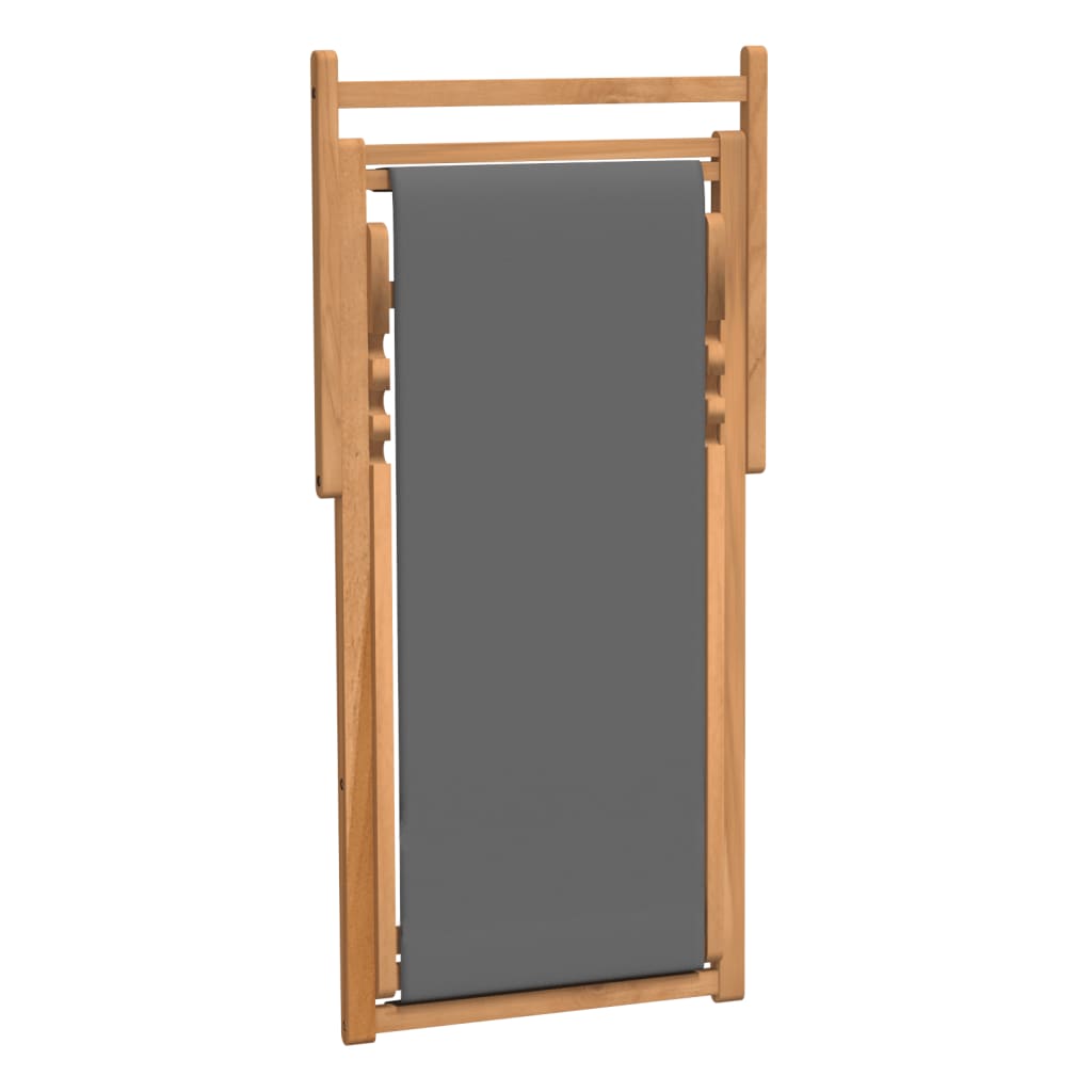 Skládací plážové křeslo masivní teak šedé