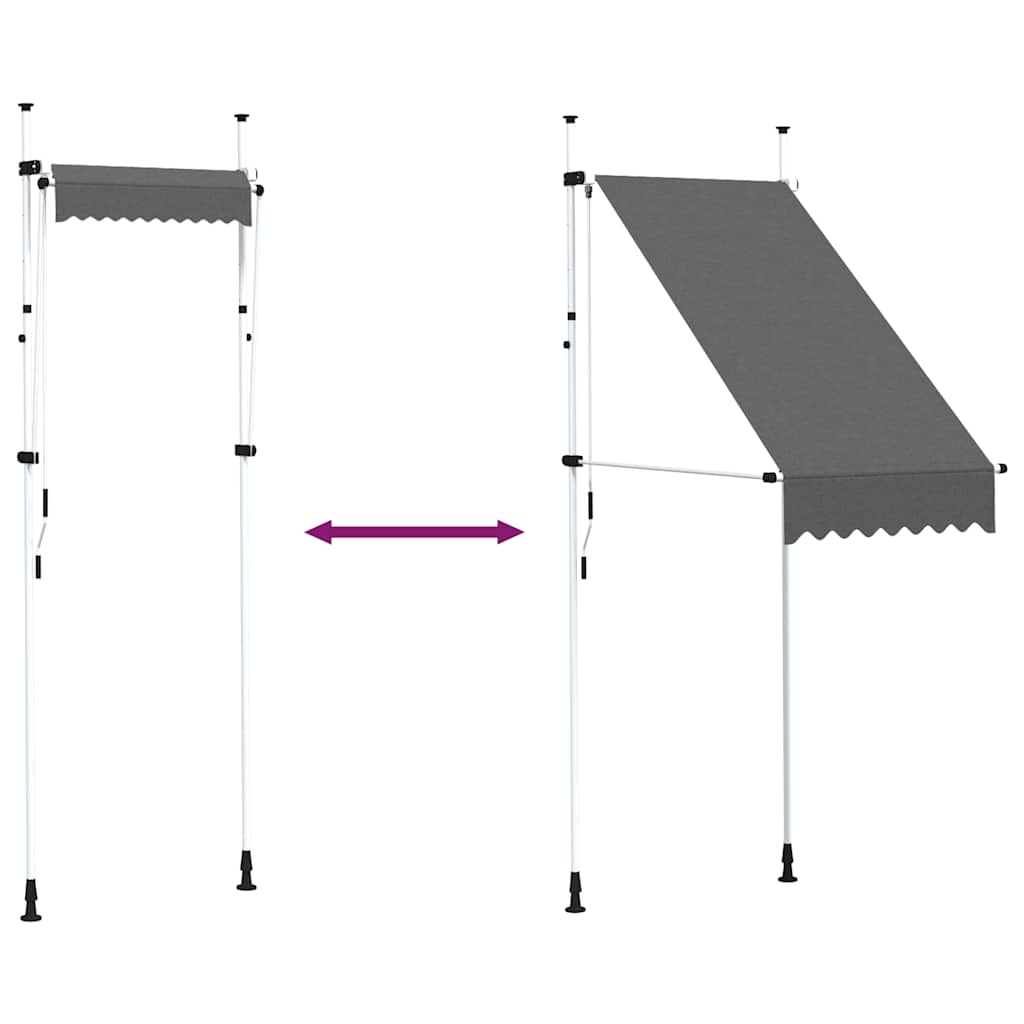 Ručně zatahovací markýza 100 cm antracitová