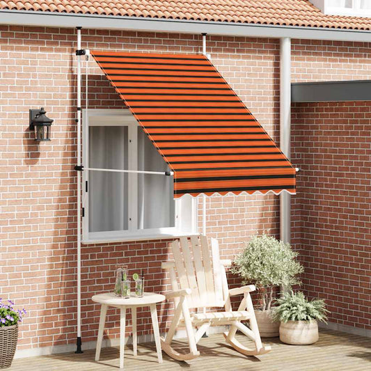 Ručně zatahovací markýza 150 cm oranžovo-hnědá