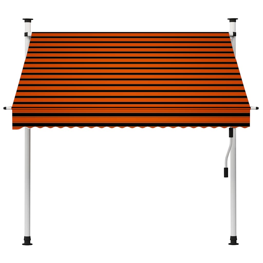 Ručně zatahovací markýza 200 cm oranžovo-hnědá
