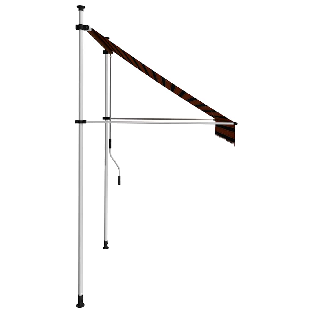 Ručně zatahovací markýza 200 cm oranžovo-hnědá