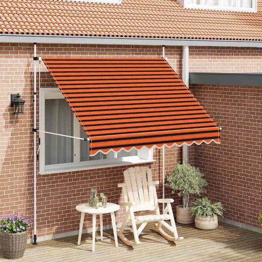 Ručně zatahovací markýza 250 cm oranžovo-hnědá