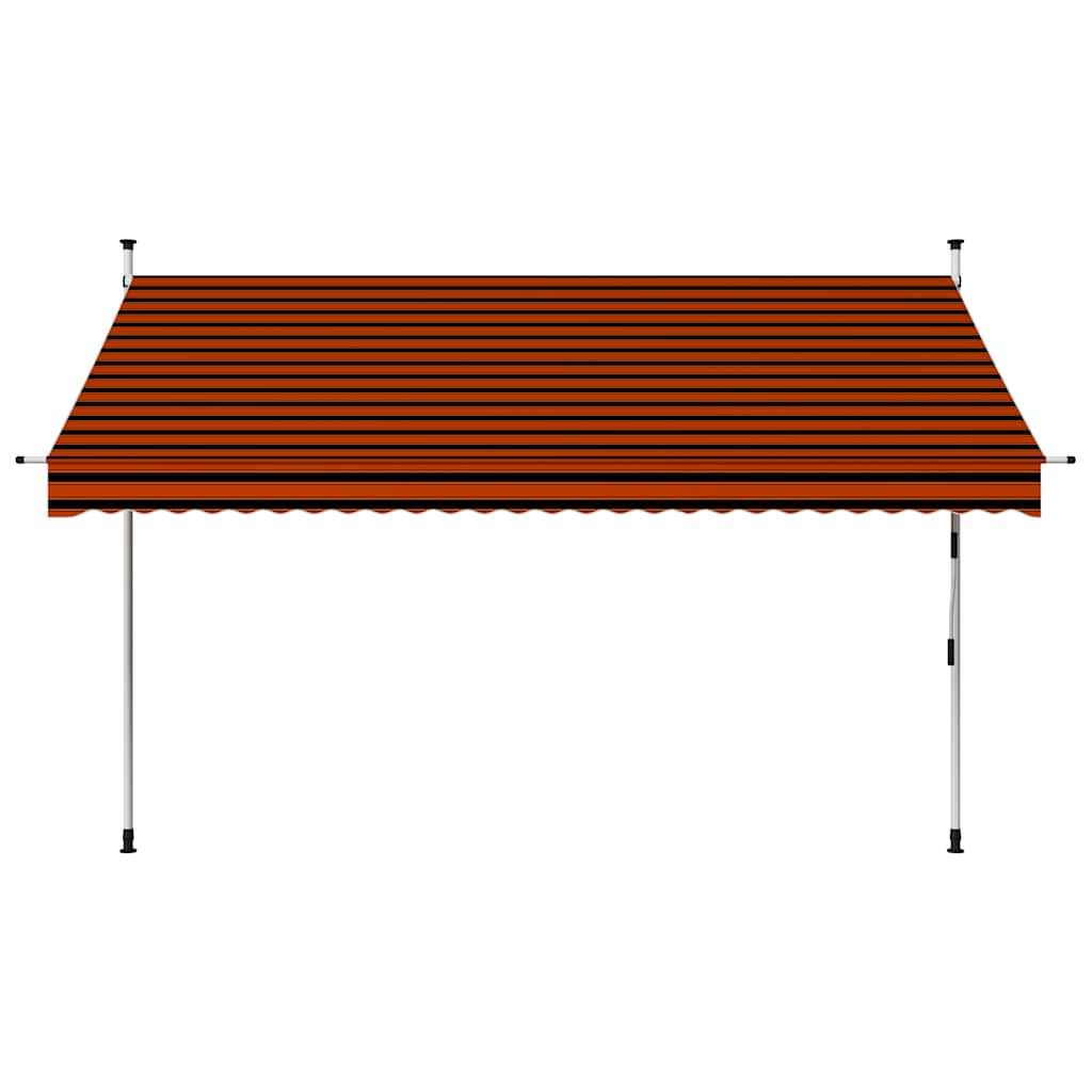 Ručně zatahovací markýza 300 cm oranžovo-hnědá
