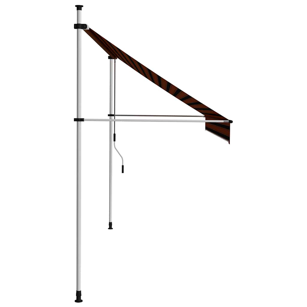 Ručně zatahovací markýza 300 cm oranžovo-hnědá