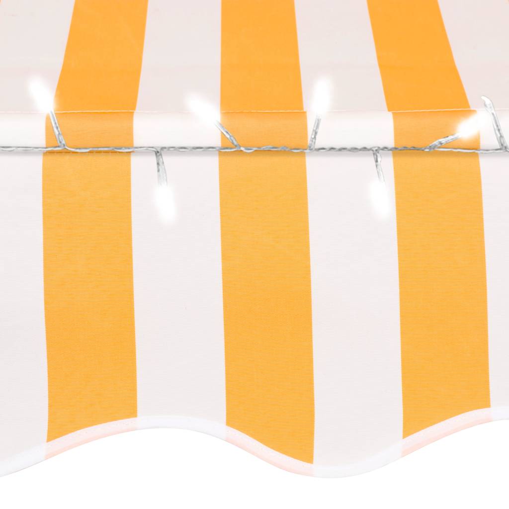 Ručně zatahovací markýza s LED světlem 100 cm bílooranžová