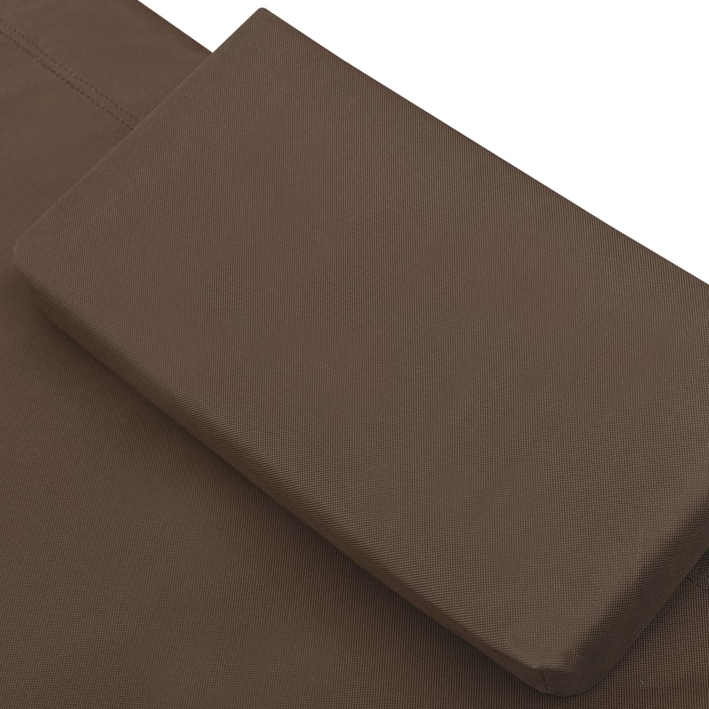 Zahradní lehátko textil hnědé